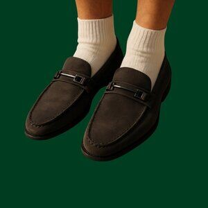 TOD’S Charcoal Suede Gommino Loafers – Size 13.5 (Made in Italy)